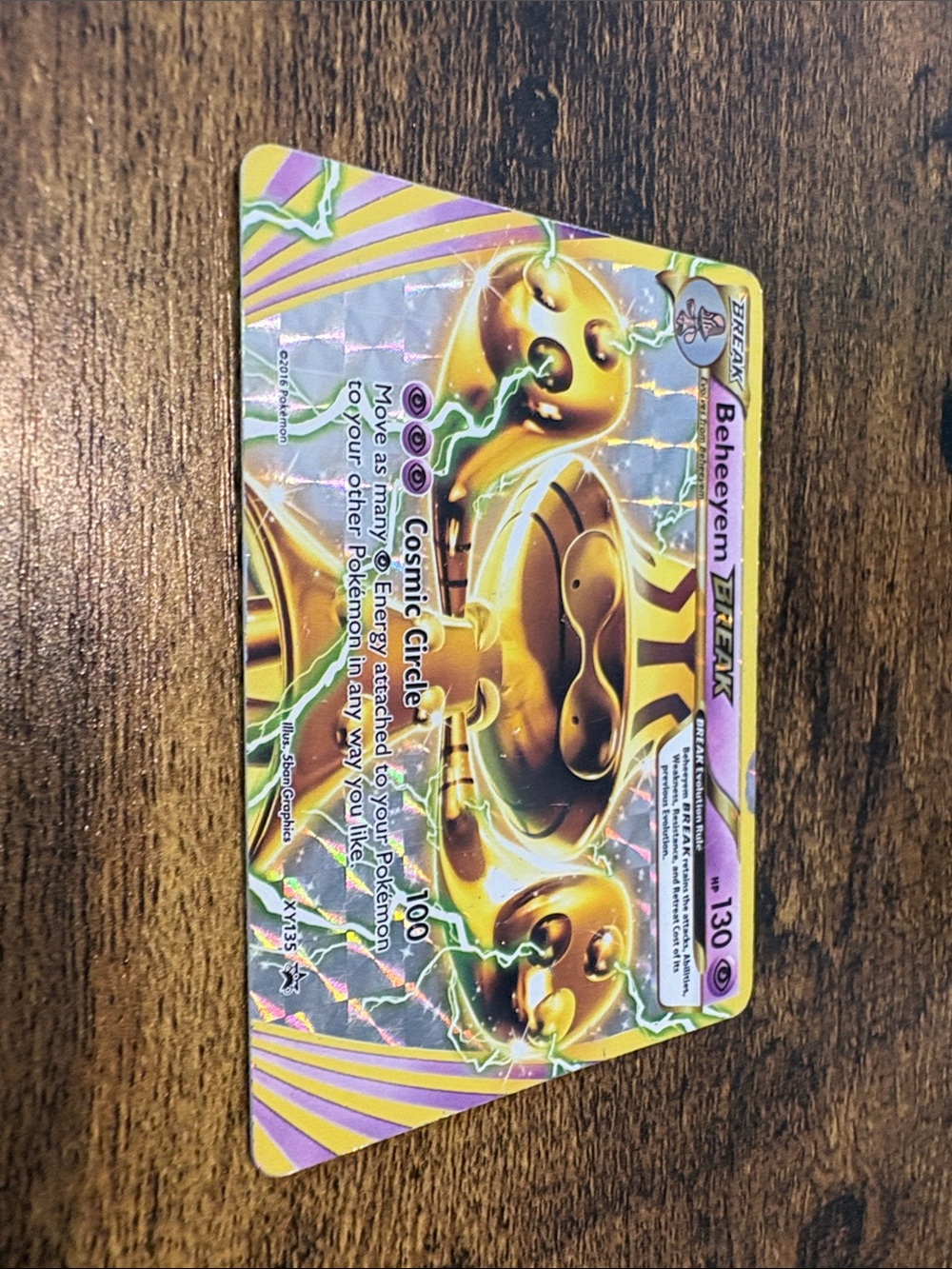 TCG: Beheeyem BREAK Full Art Holo Card - Gold Accent